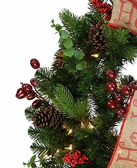 Puleo International 30 inch Prelit Premium Decorated wreath with 70 Clear Incandescent Lights