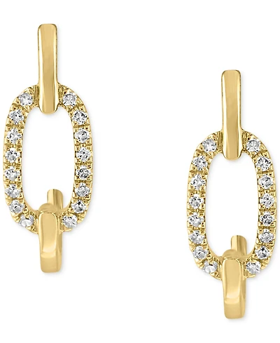 Lali Jewels Diamond Link Small Hoop Earrings (1/6 ct. t.w.) in 14k Gold