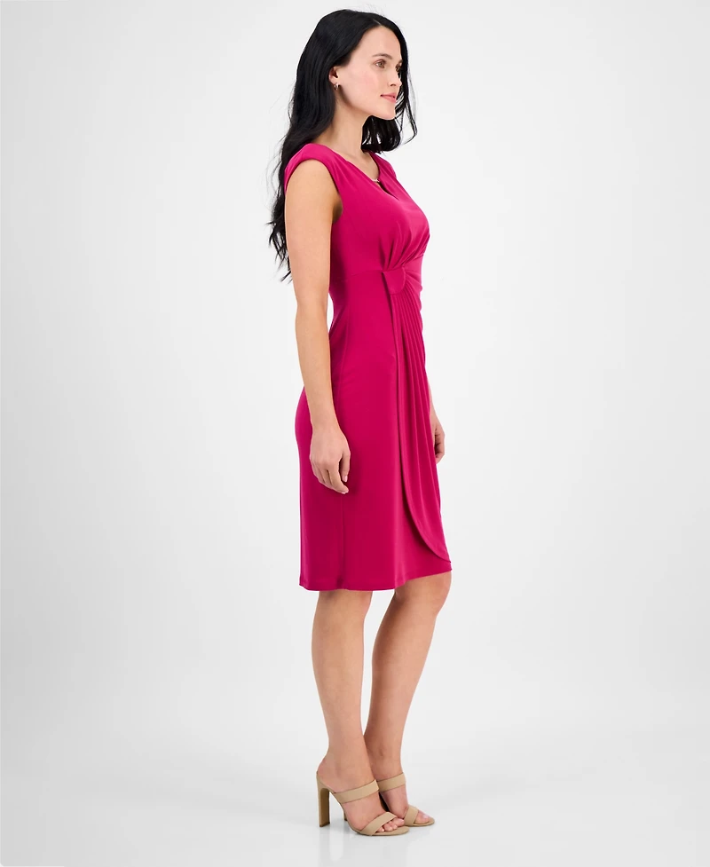 Connected Petite Cap Sleeve Side Tab Dress
