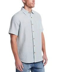 Weatherproof Vintage Men's Regular-Fit Solid Button-Down 100% Linen Shirt