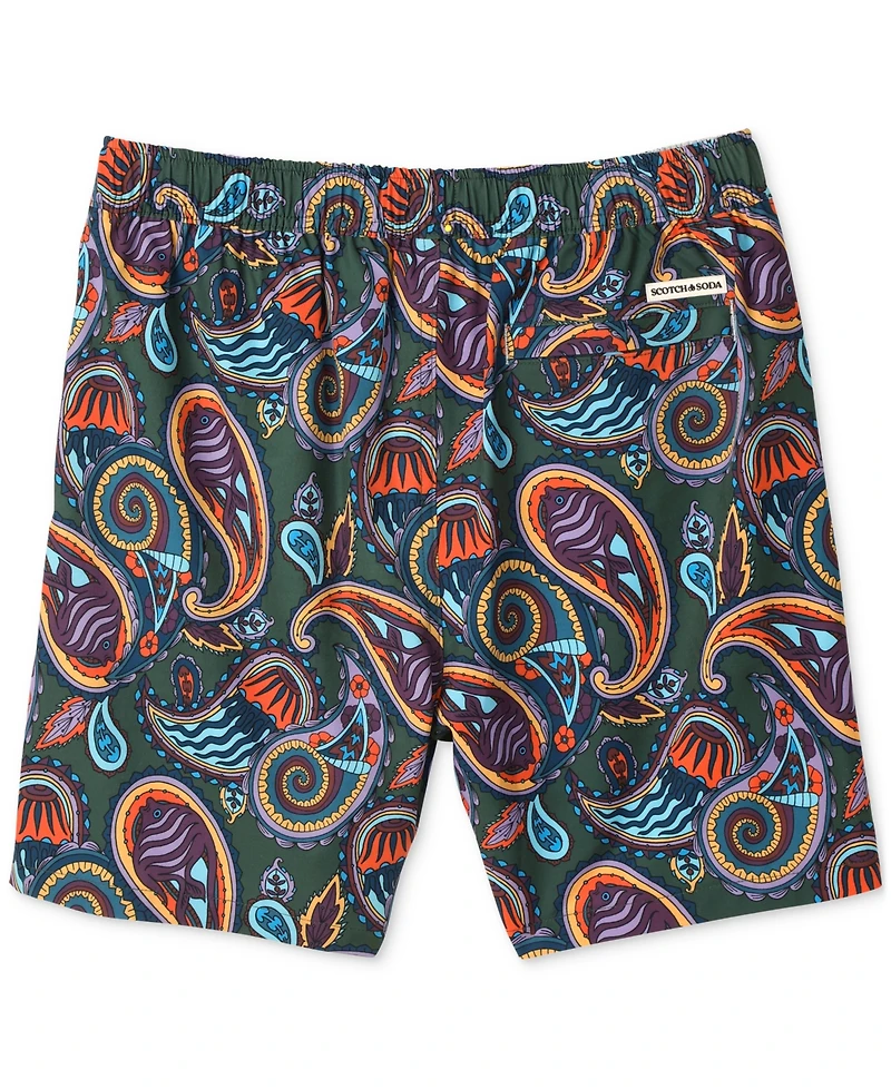 Scotch & Soda Men's Miami Ice Paisley Swim Trunks