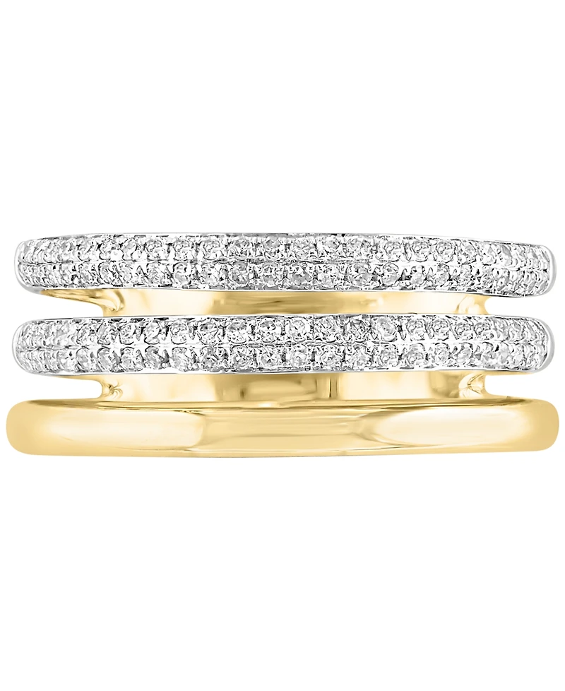 Lali Jewels Diamond Triple Row Ring (3/8 ct. t.w.) in 14k Two-Tone Gold