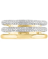 Lali Jewels Diamond Triple Row Ring (3/8 ct. t.w.) in 14k Two-Tone Gold