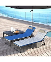 Outsunny Outdoor Lounge Chairs, Reclining Folding Chaise Lounge, /