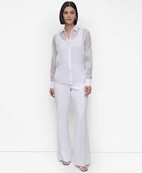 Dkny Women's Striped Button-Front Shirt