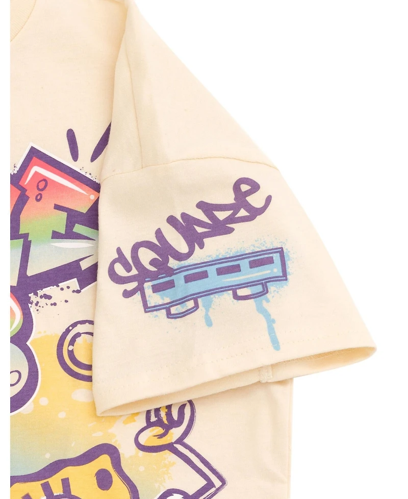 SpongeBob SquarePants Girls T-Shirt and French Terry Shorts Outfit Set