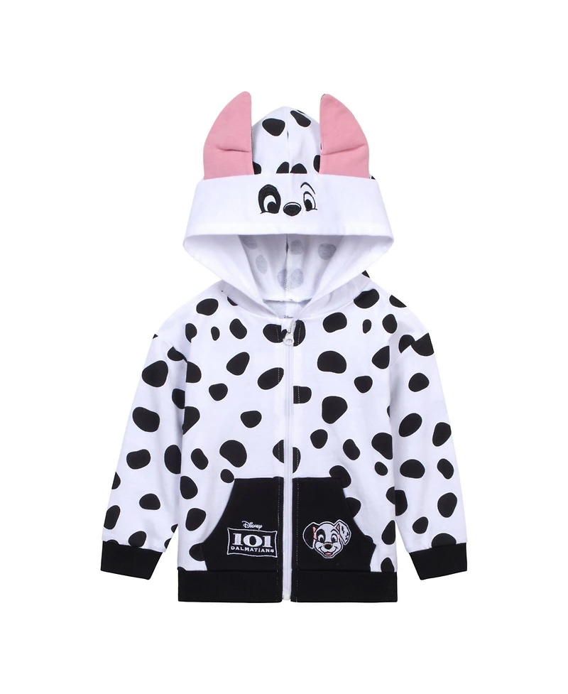 101 Dalmatians Toddler Girls Disney Lilo & Stitch French Terry Zip Up Cosplay Hoodie