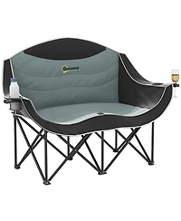 Outsunny Double Camping Chair for Adults, Padded Folding Camp Chair,