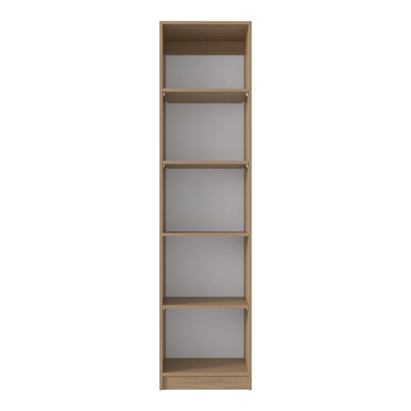 Vinton Xs Bookcase Compact Bookshelf with Multiple Shelves, Natural Oak / White