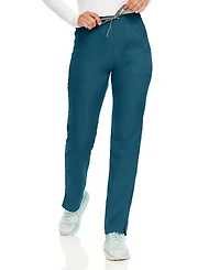Medichic Petite Terri Stretch Straight Leg Six Pocket Cargo Scrub Pants, Ceil, X Large
