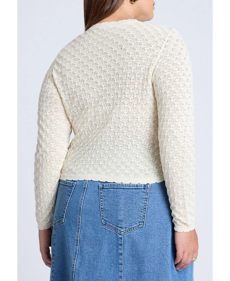 Eloquii Women's Crochet Sweater