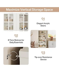 Tribesigns 71" Tall Storage Cabinet with Doors, Kitchen Pantry Cabinet with Adjustable Shelves, Kitchen Cupboard Food Pantry Floor Storage Cabinet for