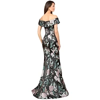 Lara Women's Fitted, Mermaid Brocade Gown