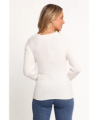 Petal and Pup Women's Hannon Ribbed Crossover Knit Sweater