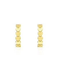 The Lovery Golden Hearts C-Hoop Earrings 14K Gold