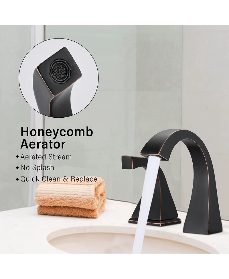 2-Handle Bathroom Sink Faucet with Drain, Oil Rubbed Bronze