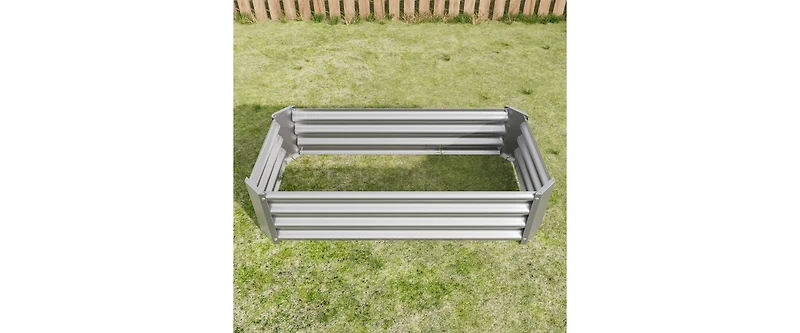 Galvanized Planter Bed,Galvanized Raised Garden Bed Kit, Galvanized Planter Raised Garden Boxes Outdoor, Oval Large Metal Raised Garden Beds for Veget