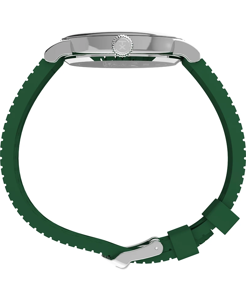Timex Men's Quartz Analog Green Rubber Watch, 40mm