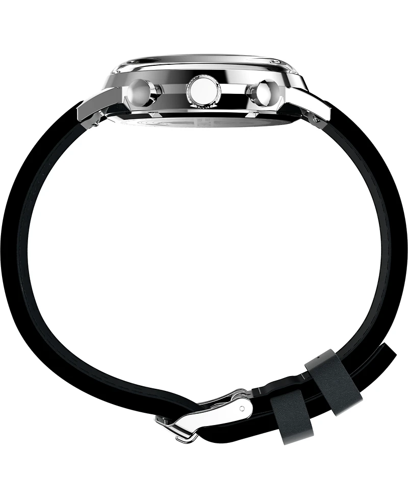 Timex Men's Quartz Analog Black Leather Watch, 40mm