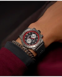 Timex Men's Chronograph Black Silicone Watch, 44mm