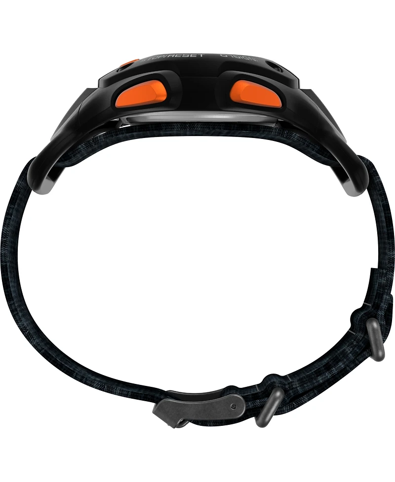 Timex Men's Quartz Digital Black Leather Watch