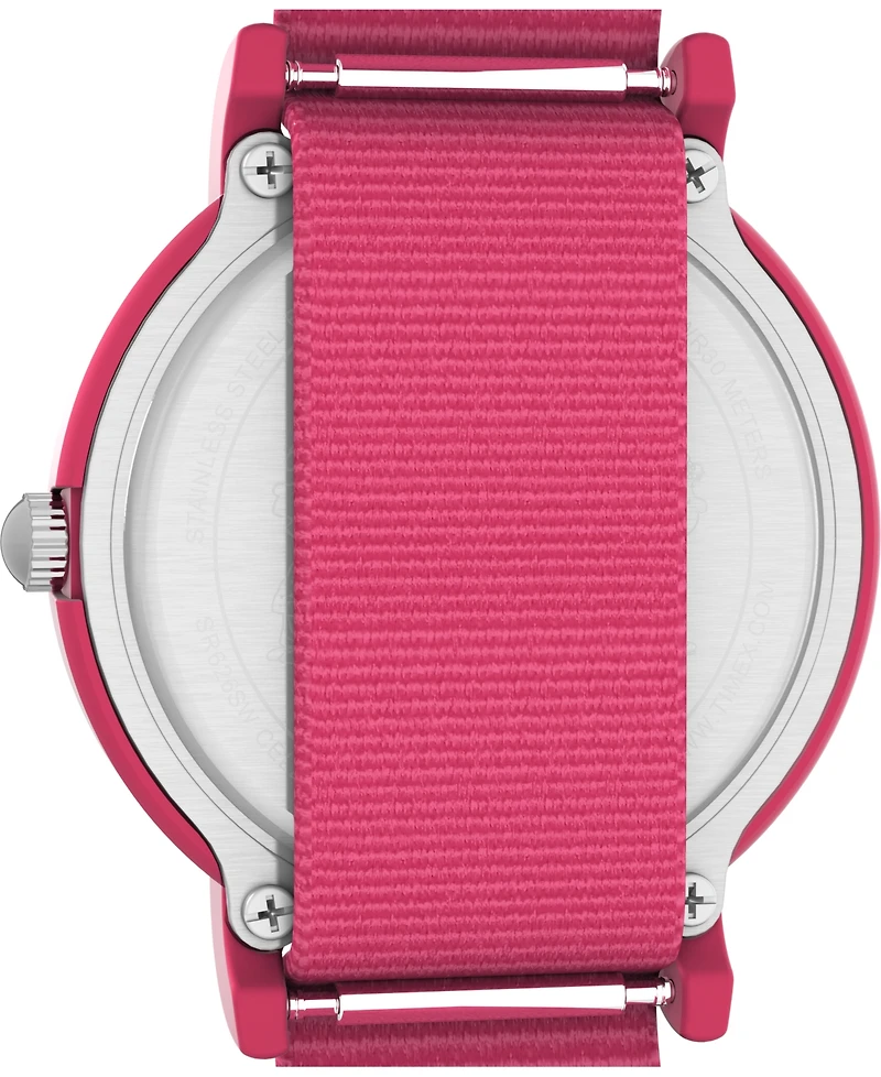 Timex Women's Quartz Analog Pink Nylon Watch, 34mm