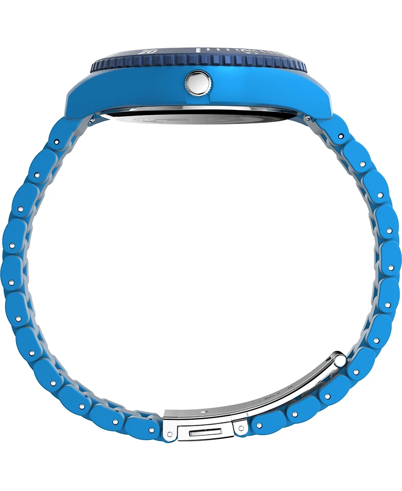 Timex Men's Quartz Analog Blue Stainless Steel Watch, 42mm