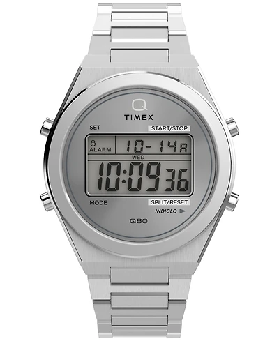Timex Men's Quartz Digital Silver-Tone Stainless Steel Watch, 39mm