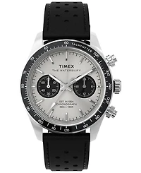 Timex Men's Quartz Analog Black Leather Watch, 39mm