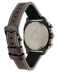 Avi-8 Men's Hawker Hunter Atlas Dual-Time Chronograph Brown Leather Strap Watch