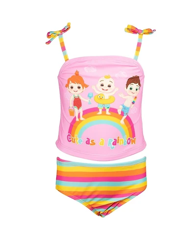 CoComelon Toddler Girls Tankini Top and Bikini Bottom Swim Set