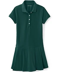 Lands' End Little Girls Short Sleeve Mesh Pleated Polo Dress
