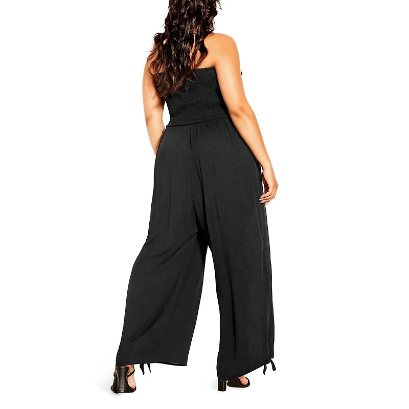 City Chic Plus Smocked Jumpsuit