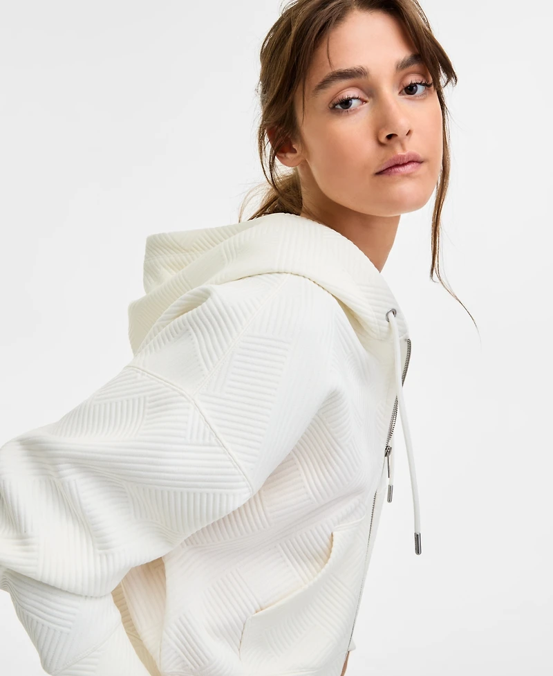 Starter Women's Geo Jacquard Cropped Full-Zip Hoodie