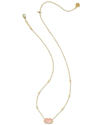 Kendra Scott 14k Gold-Plated Lattice-Framed Mother-of-Pearl 19" Adjustable Pendant Necklace