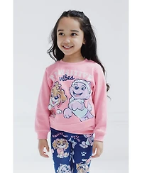 Paw Patrol Baby Girls Crossover Fleece Sweatshirt and Leggings Outfit Set