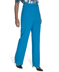 Calvin Klein Petite Lux Modern Fit Mid Rise Straight-Leg Pants