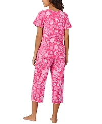 Cuddl Duds Women's Short-Sleeve Cropped Pajama Set