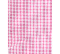 Juniors' Square-Neck Cotton Gingham Dress