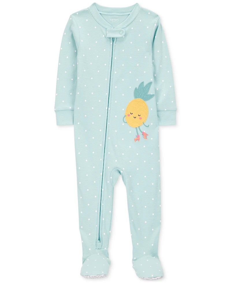 Carter's Baby Girls 1-Piece Pineapple 100% Snug-Fit Cotton Footed Pajamas