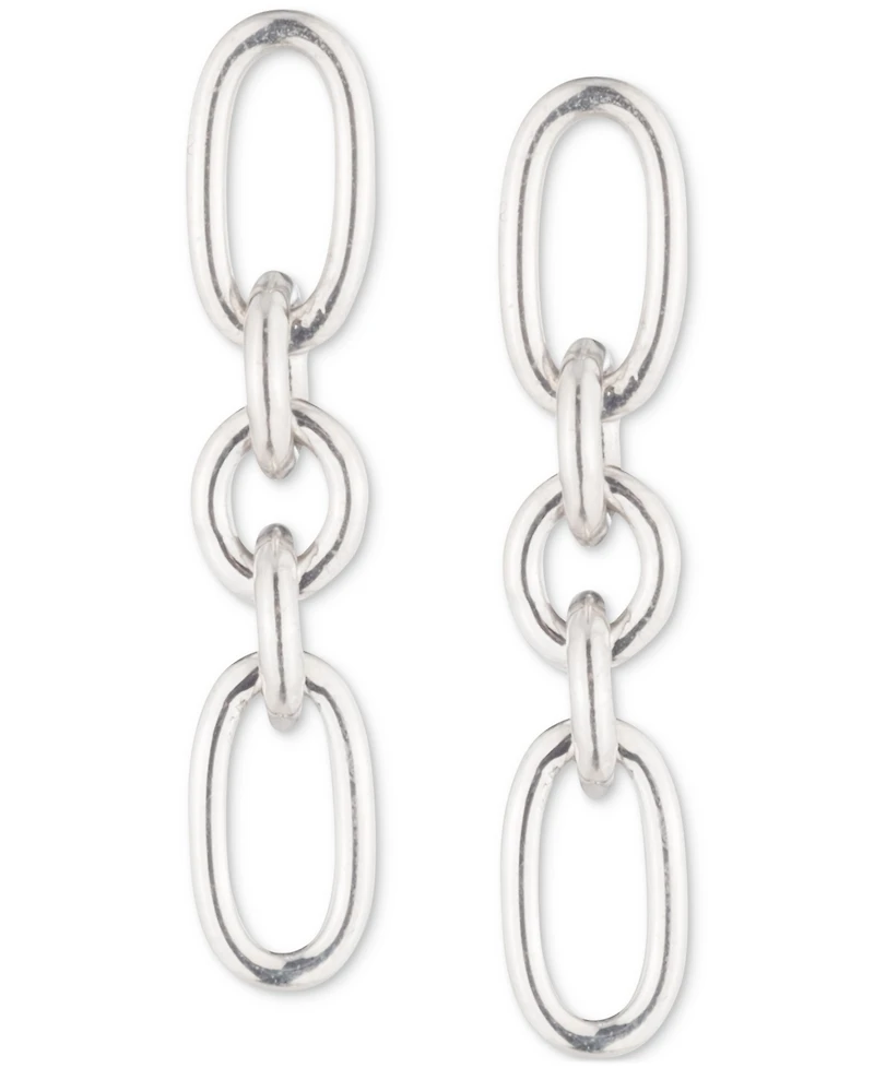 Lauren Ralph Lauren Sterling Silver Link Linear Drop Earrings