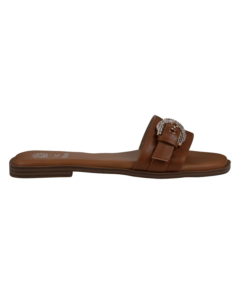 Gc Shoes Women's Kenna Embellished Buckle Flat Sandals