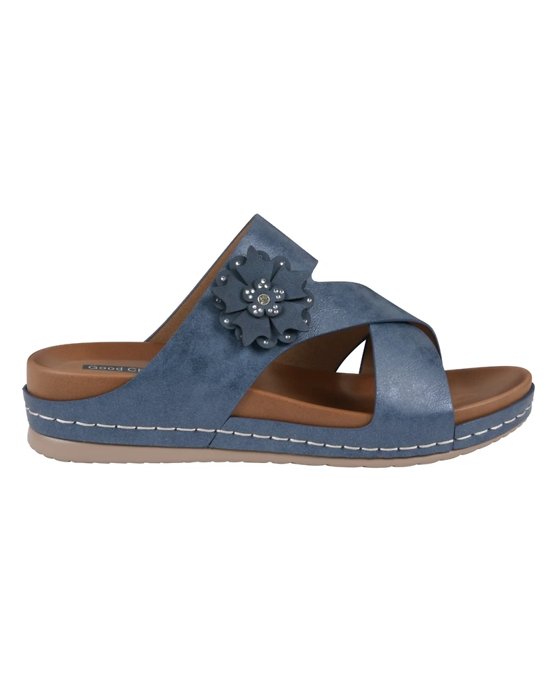 Gc Shoes Women's Nessie Flower Wedge Sandals