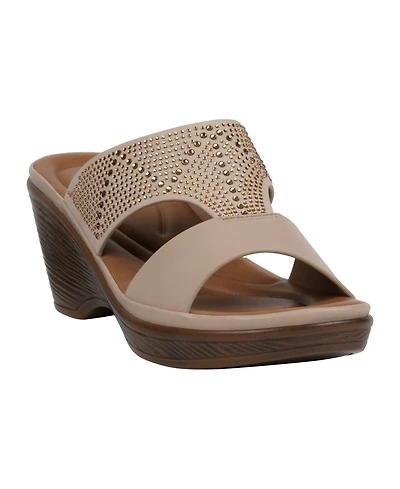 Gc Shoes Women's Everi Embellished Wedge Sandals