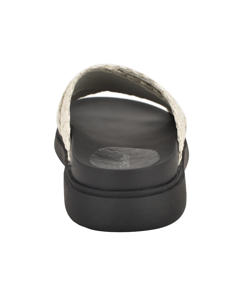 Calvin Klein Women's Pacen Woven Crisscross Flat Sandals