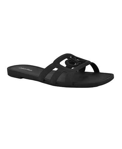 Calvin Klein Women's Yoana Logo Slip-On Jelly Flat Sandals