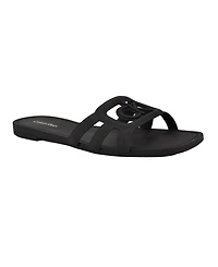 Calvin Klein Women's Yoana Logo Slip-On Jelly Flat Sandals