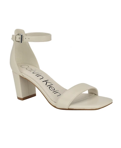 Calvin Klein Women's Nolene Ankle Strap Block Heel Sandals