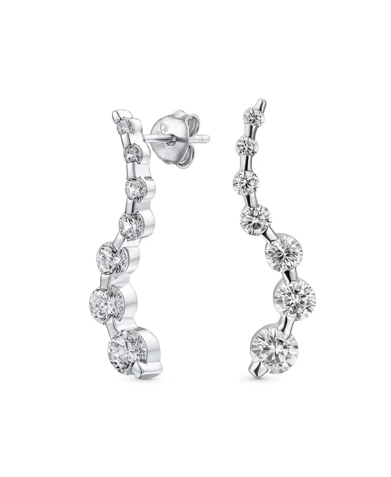 Bling Jewelry Classic Dangle Chandelier Earrings with Cz Solitaire in Sterling Silver