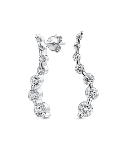 Bling Jewelry Classic Dangle Chandelier Earrings with Cz Solitaire in Sterling Silver
